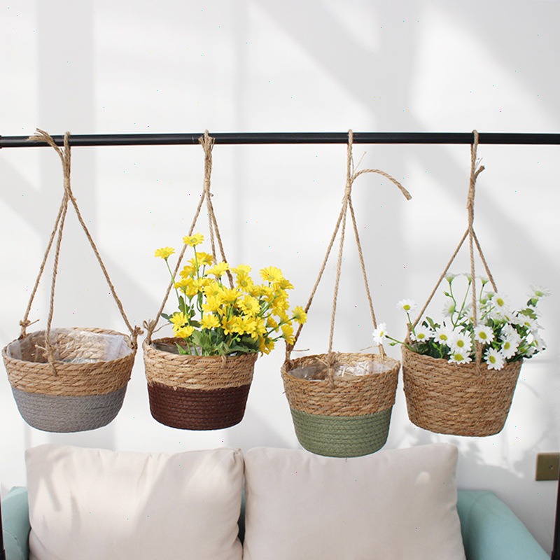 Spider Plant Hanging - القش سلة معلقة اناء للزهور حبل